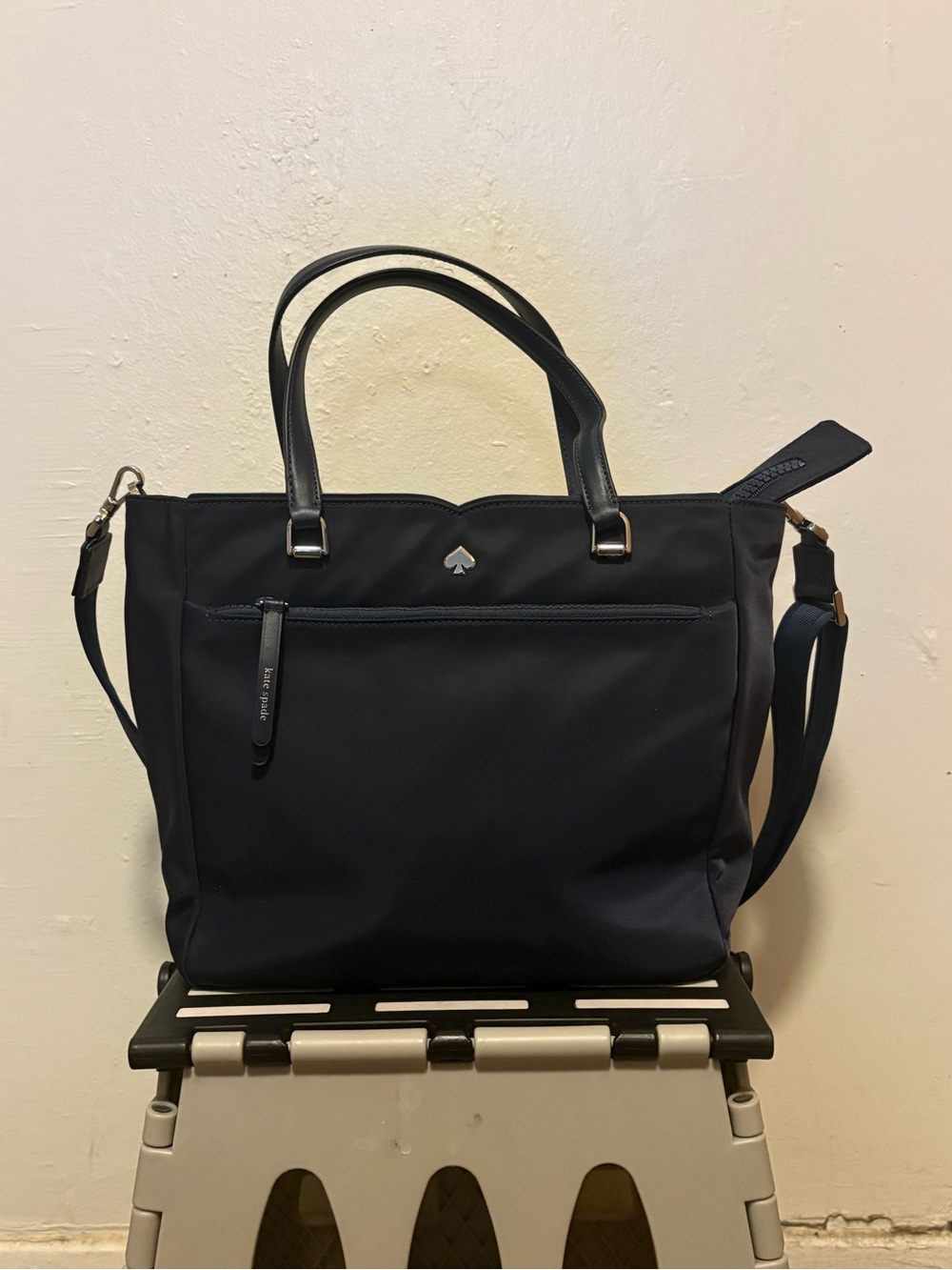 Kate Spade Navy Nylon Crossbody with Detachable Strap